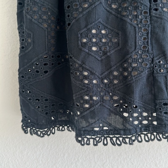 Anthropologie Maeve Eyelet Black Mini Dress - Picture 5 of 9